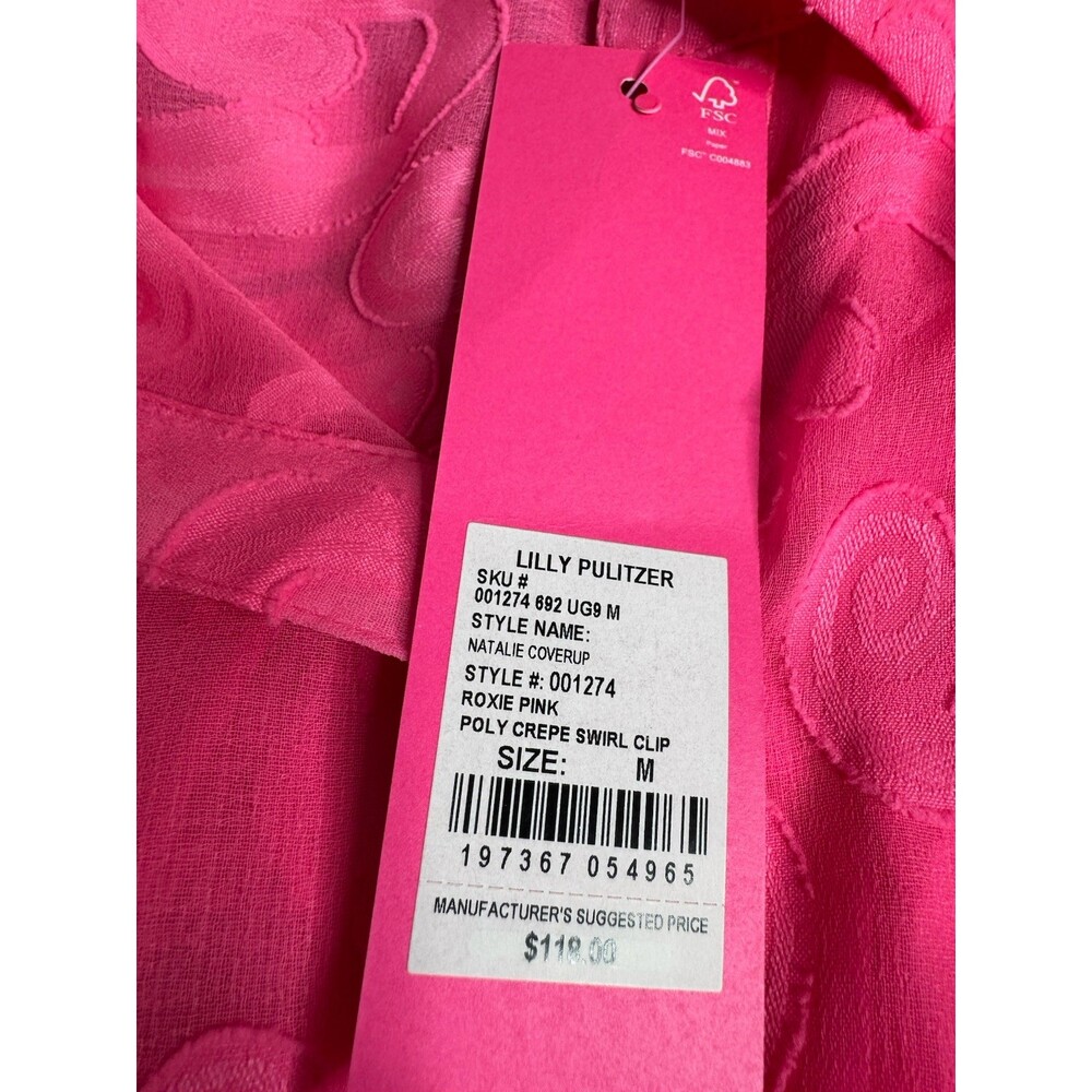 Lilly Pulitzer Natalie Shirtdress Beach Swim Cover Up Neon Pink NWT - Picture 4 of 8
